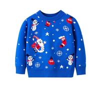 Cute Christmas Jumper Kids Warm Kids Cartoon Pullover Knitted Sweater for Boys and Girls Soft Lightweight Autumn Winter Cozy Round Neck Top Design