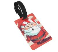 Cute Christmas Man Luggage Tag PVC Travel Bag Tag with Strap ID Card Label for Suitcase Backpack Carry On Baggage Identifier
