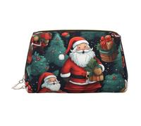 Cute Christmas Man Printed Zippered Toiletry Bag, Wide Open Storage Case for Personal Care Items and Cosmetics