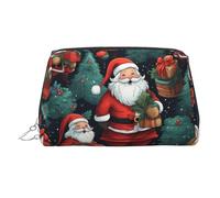Cute Christmas Man Printed Zippered Toiletry Bag, Wide Open Storage Case for Personal Care Items and Cosmetics