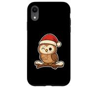 Cute Christmas Owl on Branch Case for iPhone XR