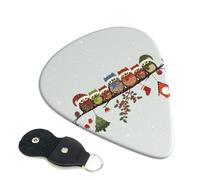 Cute Christmas Owls On Branch Guitar Pickfor Pickups For Acoustic Electric Guitar Bass Ukulele