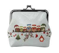 Cute Christmas Owls On Branch Lightweight Wallet Minimalist Wallet For Daily Commute And Travel Adventures, Black, One Size, Art Deco