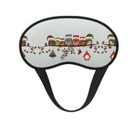Cute Christmas Owls on Branch Print Blackout Sleep Mask - Side Sleeper Eye Cover, Soft Comfort, Perfect for Travel, Meditation
