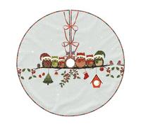 Cute Christmas Owls On Branch Print Christmas Tree Skirt Festive Decoration For The Perfect Holiday Ambience