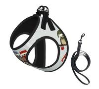 Cute Christmas Owls On Branch Print Harness Leash Set For Cats And Dogs, Reflective Adjustable, Soft Breathable Mesh Vest With Escape-Proof Lead, For Small Pets And Kitten Puppies