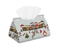 Cute Christmas Owls On Branch Print Oblong Tissue Box Holder Cover For Home Bathroom And Kitchen Living Room Office