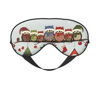 Cute Christmas Owls on Branch Print Outdoor Travel Stylish Eye Mask Adjustable Sleep Camping Meditation Relaxation