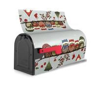Cute Christmas Owls on Branch Print Reusable Waterproof Mailbox Cover Magnetic for Unique Easy toIdentify Mailboxes