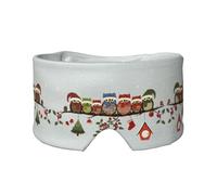 Cute Christmas Owls on Branch Print Sleep Eye and Ear Muffs Mask - Adjustable Yoga Travel Headband, Keep Warm Shading Comfortable Aid
