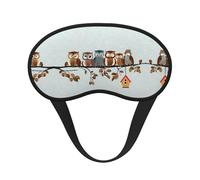 Cute Christmas Owls On Branch Print Sleep Eye Mask Light Blocking Soft and Comfortable Night Eye Blinder for Women Men for Sleeping Travel Night Shift
