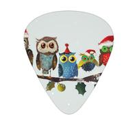 Cute Christmas Owls On Branch Printed Custom 12 Pieces Guitar Pick In A Box,The Pick Makes Sound Clear, Ukulele, Electric Bass (0.46 0.71 0.96mm)
