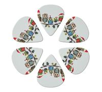 Cute Christmas Owls On Branch Printed Guitar Picks -6 Pcs Guitar Picks Plectrum,Guitar Accessories,Electric Guitar Pick 0.96mm