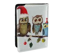 Cute Christmas Owls on Branch Printed Passport Holder - 6.5 x 4.5 Inch RFID Blocking Travel Wallet,Stylish Passport Cover,Lightweight Document Organizer for Cards
