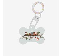 Cute Christmas Owls On Branch Printing Bone Shaped Dog Tag Pet Id Tags,Acrylic Dog Tags Cat Tags with Ring for Dog Cat,Pendant Crafts