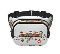 Cute Christmas Owls On Branch Unisex Fashion Waist Packs, Stylish Fanny Packs for Workouts, Running, Traveling, and Hiking