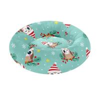 Cute Christmas Owls Pet Dog Bed Donut Cuddler fluffier Cat Cave for Extra Small Size Pets Sleeping