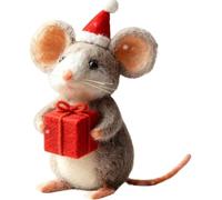 Cute Christmas Santa Mouse with Red Hat, Felt Christmas Mouse Ornaments, Lively and Cute, With a lush Feel, for Holiday Decor, Xmas Tree Hanging Figurines (B)