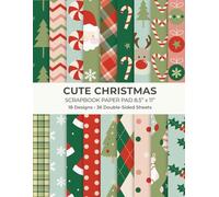 Cute Christmas Scrapbook Paper Pad 8.5” x 11”: Modern Christmas Craft Paper | 18 Holiday Designs | 36 Double-Sided Sheets for Scrapbooking, Card Making and Crafting