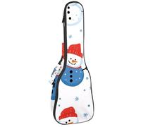 Cute Christmas Seamless Snowman and Snowflake Ukulele Case, Padded Bag for 23 Inch Concert Ukulele, Waterproof & Durable