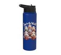 Cute Christmas Sheep Singing Carols in Church for Kids Stainless Steel Insulated Water Bottle