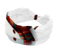 Cute Christmas Snowman on White Background Wide Headbands for Women, Yoga Workout Head Bands Wide Elastic Hair Bands for Washing Face Makeup