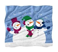 Cute Christmas Snowman Singing Song Fleece Throw Blanket for Couch Sofa or Bed Cozy Soft Blankets