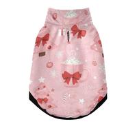 Cute Christmas Tree Bow Pink Pattern Warm Dog Coat, Adjustable Durable Doggie Winter Jacket Reversible Cozy Puppy Cold Weather Apparel from Small to Large Breed