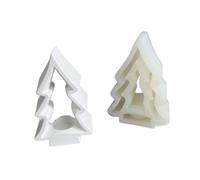 Cute Christmas Tree Candlestick Silicone Molds Plaster Mold Table Ornament Tealight Holder Mold Dinners