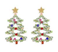 Cute Christmas Tree Earrings - Zircon, Cake & Light Designs - Perfect Stocking Stuffers for Christmas Gifts 2024, Zinc, No Gemstone