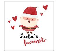 Cute Christmas Xmas Card Santa Favorite Festive Greeting Gift for Her Him Friends Kids Sister Brother Daddy Mummy Grandpa Grandma Bestie 14x14 cm