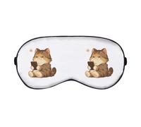 'Cute Chubby Cat with Cellphone' Sleep/Travel Eye Mask (EY00030145)