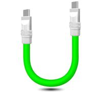Cute Chubby - Power Bank Friendly 240W USB C Cable Short Fast Charging Cable Compatible with iPhone 15/16 Series, Samsung Galaxy, Green, Type-C to Type-C, 20 inch
