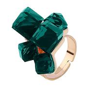 Cute Chunky Rings Zircon Ring Adjustable Opening Zirconia Fashion Ring Ring Rings Girl from The Ring Costume (Green, One Size)