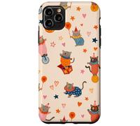 Cute Circus Cat Colorful Clown Kitten Pattern Aesthetic Case for iPhone 11 Pro Max