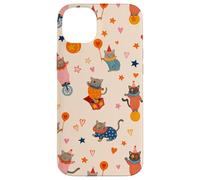 Cute Circus Cat Colorful Clown Kitten Pattern Aesthetic Case for iPhone 14 Plus