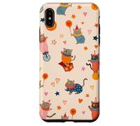 Cute Circus Cat Colorful Clown Kitten Pattern Aesthetic Case for iPhone XS Max
