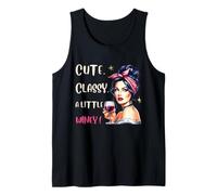 Cute. Classy. A Little Winey. - Funny Wine Girl Aesthetic Tank Top