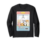 Cute Claw Machine Arcade Prize Game Kawaii Animals Long Sleeve T-Shirt