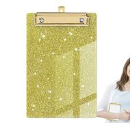 Cute Clipboard - Glitter File Board, Lightweight Decorative Acrylic Clipboard A6 Letter Size Clipboard with Gold Clip for Office Supplies and Accessories