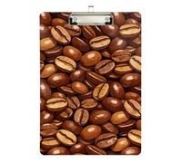Cute clipboard Organizer Coffee Beans Brown Standard Hole for Student Girls Kids Teacher clipboard Size 9 x 12.5 Tabla para escribir