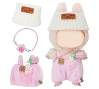Cute Clothes for Doll Design Outfit Pop Blind Mystery Box Mart Accessories Mini La Boo-Boo Blah Bu Bu BuLafufu Ropa Plush Toy Stuff Dress Overalls Hoodie Pajamas Pink