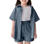 Cute Clothes for Girls Summer Teen Dresses Clothing Teenage Kawaii Purple Dress Kids Party Tops Outfits Tween Mermaid Top Teens Girls' Tracksuits Cardigans Tshirt,A-Navy,11-12 Years