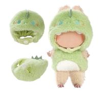 Cute Clothes for Labubu Doll Design Outfit Pop Blind Mystery Box Accessories Mart Mini La Boo-Boo Blah Bu Bu BuLafufu Ropa Plush Stuff Dress Overalls Hoodie Pajamas (Green Dinosaur)
