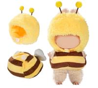 Cute Clothes for Labubu Doll Design Outfit Pop Blind Mystery Box Accessories Mart Mini La Boo-Boo Blah Bu Bu BuLafufu Ropa Plush Stuff Dress Overalls Hoodie Pajamas (Yellow bee)