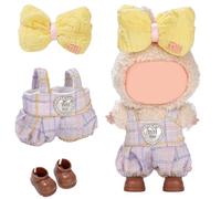 Cute Clothes for Labubu Doll Design Outfit Pop Blind Mystery Mart Box Accessories Mini La Boo-Boo Blah Bu Bu BuLafufu Ropa Plush Toy Stuff Dress Overalls Pajamas Hoodie (Lady Purple)