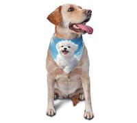 Cute Cloud Bichon Frise Print Dog Bandana Scarf Adjustable Triangle Pet Bib Cat Kerchief Washable Puppy Neckerchief for Birthday Holiday Party
