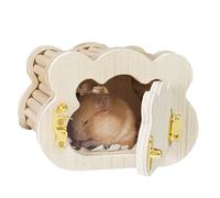 Cute Cloud Hamster House - Tiny Wooden Hut Solid Wood Material | Small Animal Habitat Shelter for Pets, Rabbits, Mice, Guinea Pigs, Indoor and Outdoor, Forest Decoration, Safe, Safe