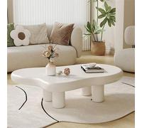 Cute Cloud Shaped Coffee Table for Living Room - Modern White Cartoon Design with 4 Legs Stylish Kids-Friendly Furniture Perfect for Playroom & Nursery Decor