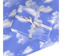 Cute Clouds Wrapping Paper - Recyclable Gift Wrap for Baby Shower, Kids, Boys, Girls, Men & Women - Eco Friendly Pastel Blue Sky Paper - 3 Sheets (50cm x 65cm each)